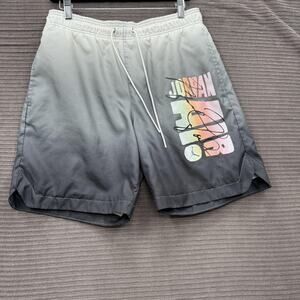 Jordan Swim Shorts Mens Small Gray Ombre Standard Fit Drawstring Mesh Lined